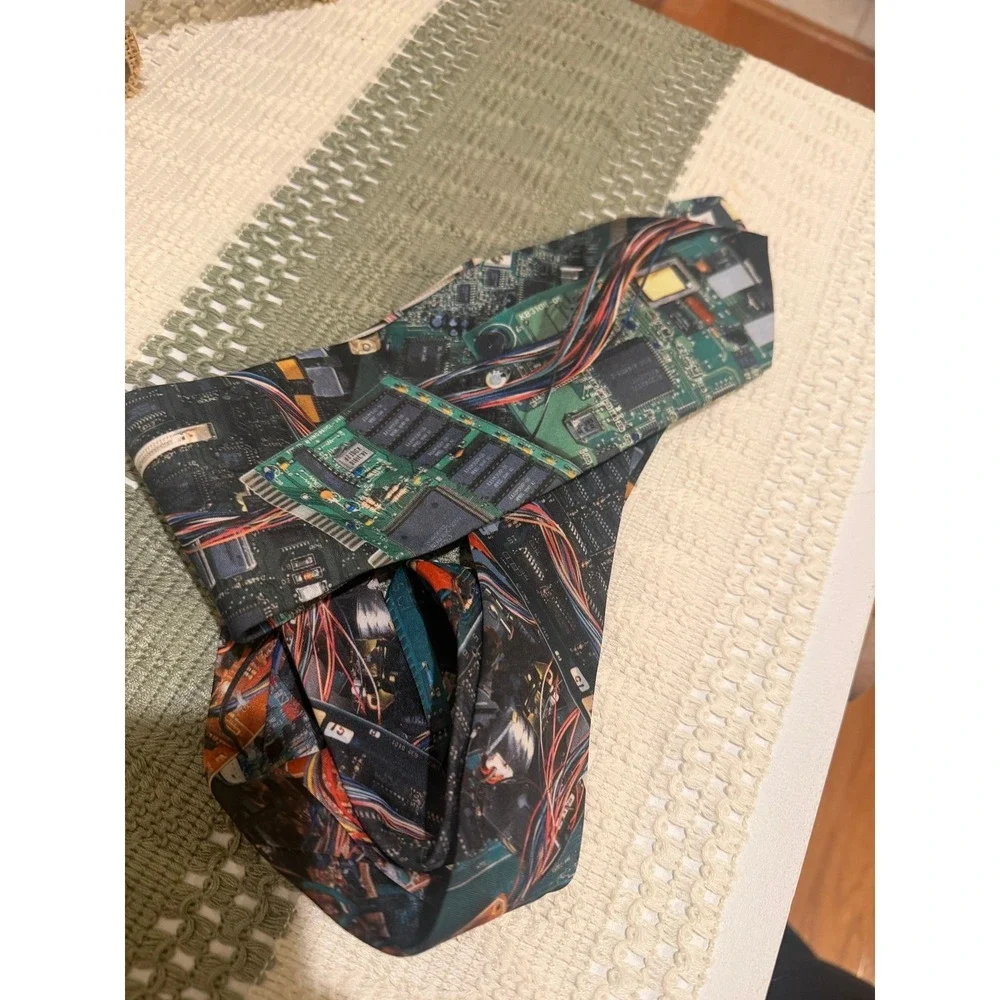 Vintage 1994 Ralph Marlin Computer Circuit Board Tie Mens‎ Tech Geek IT Novelty